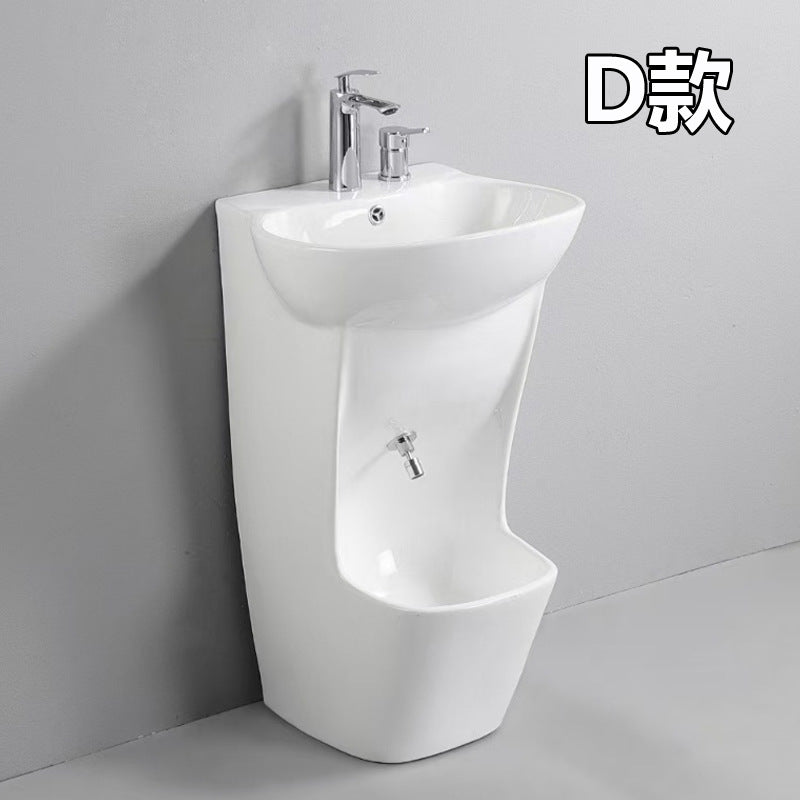 中东落地洗脚立柱盆一体陶瓷盆洗脸盆阳台小户型别墅洗手盆
